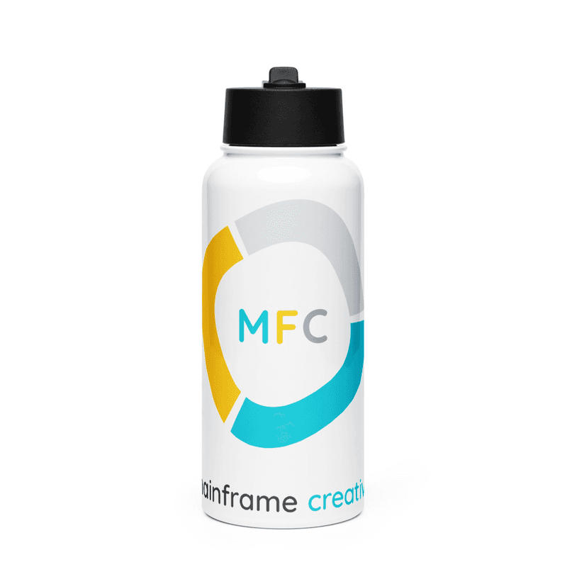 Stainless steel water bottle with a straw lid
