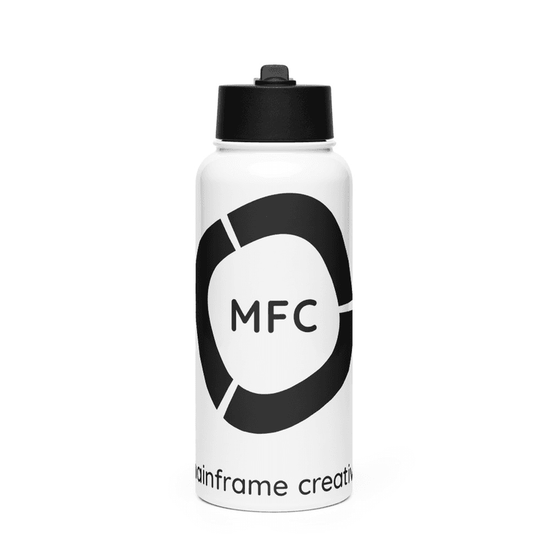 Stainless steel water bottle with a straw lid